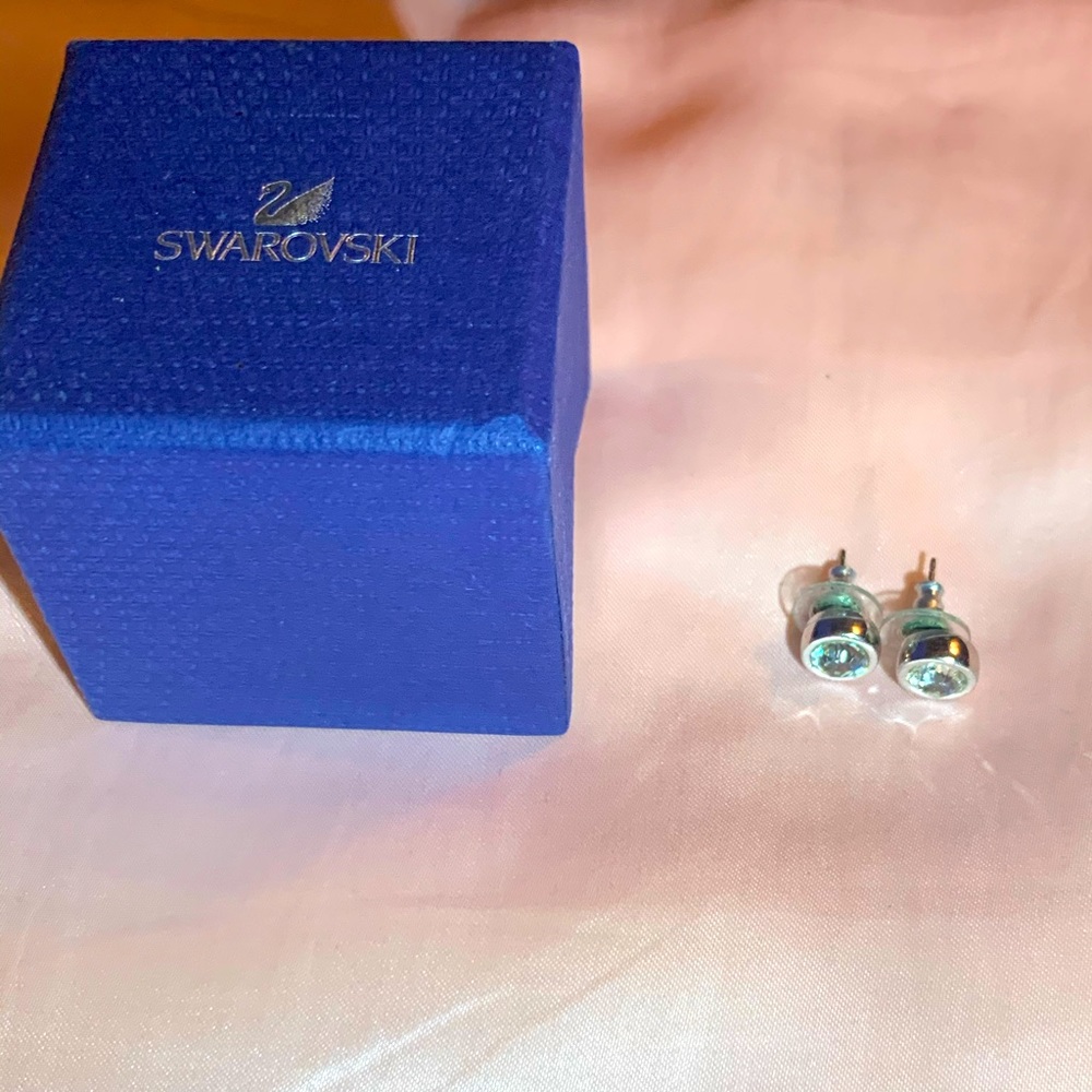 Swarovski clear circle crystal earrings